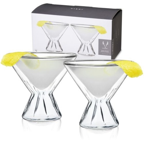 Viski Double Walled Martini Glasses Set of 2