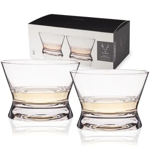 Viski Raye Crystal Tequila Tasting Glasses Set of 2