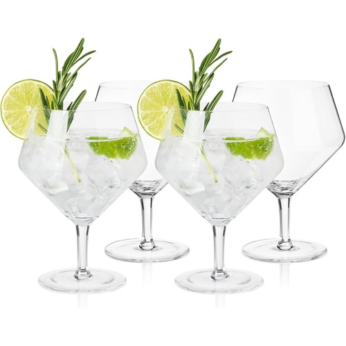 Viski Raye Crystal Angled Gin & Tonic Glasses Set of 4
