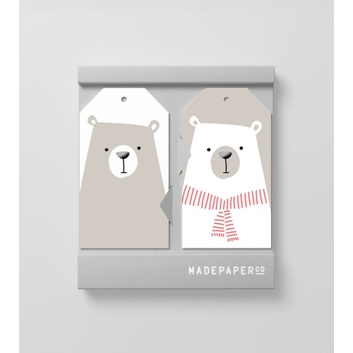 Polar Bears Grey/Neon Gift Tags 10 Pack 