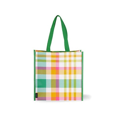 KSNY Grocery Tote, Garden Plaid