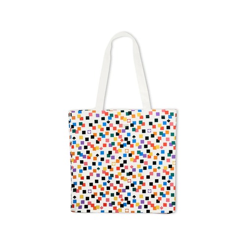 KSNY Canvas Book Tote, Scattered Checks