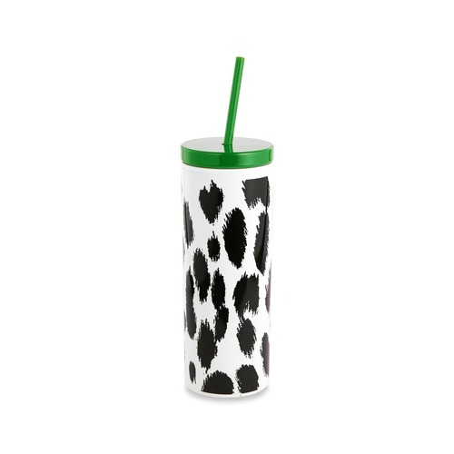 KSNY Acrylic Tumbler with Straw, Modern Leopard