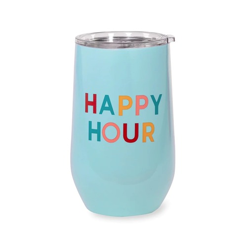 KSNY Stainless Steel Wine Tumbler, Happy Hour