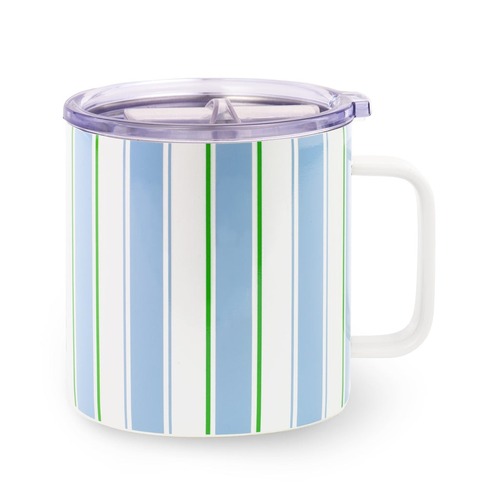 KSNY Stainless Steel Coffee Mug, Daisy Stripe