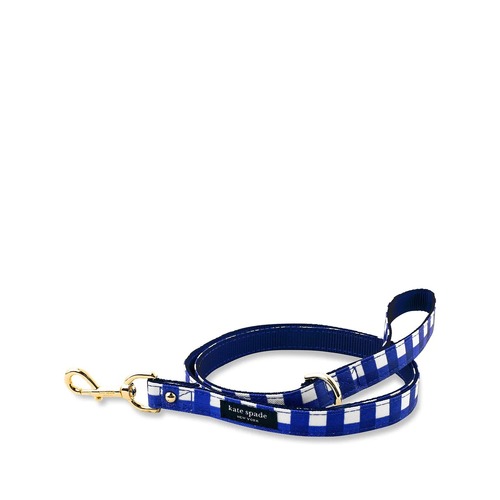 KSNY Small Dog Leash, Navy Gingham