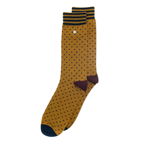 Alfredo's Dots Khaki Socks - Medium