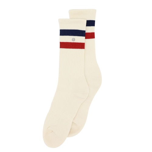 Athletic Stripes Navy/Red Socks - Medium