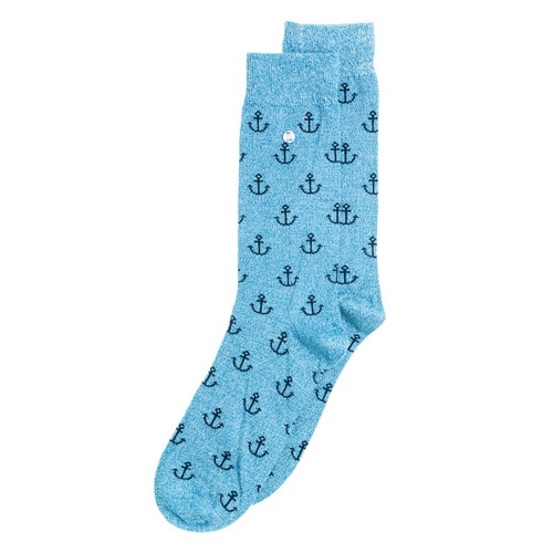 Anchor Man Light Blue Socks - Medium