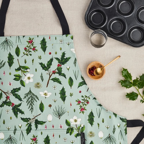 Apron - Christmas Berry Mix Green