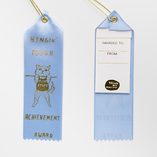 Award Ribbon Note - Hangin' Tough Kitty