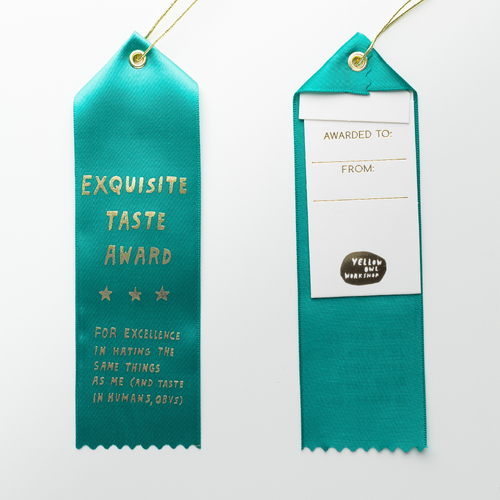 Award Ribbon Note - Exquisite Taste Award