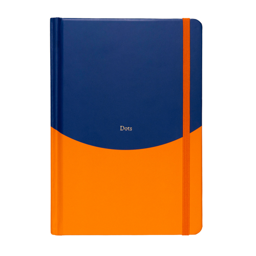 Contrast  Dotted Notebook - Navy/Orange