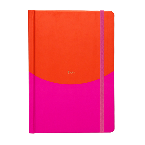 Contrast Dotted Notebook - Red/Pink