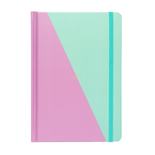 Contrast Lined Notebook - Lilac/Mint