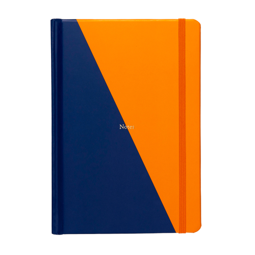 Contrast Lined Notebook - Navy/Orange