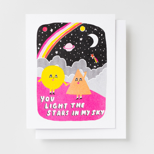 Risograph Card - You Light the Stars