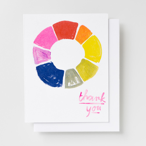 Risograph Card - Thank You Color Wheel