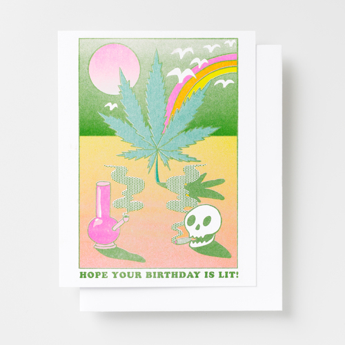 Risograph Card - Lit Birthday