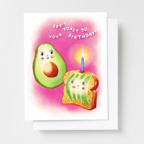 Risograph Card - Let's Toast to Your Birthday!