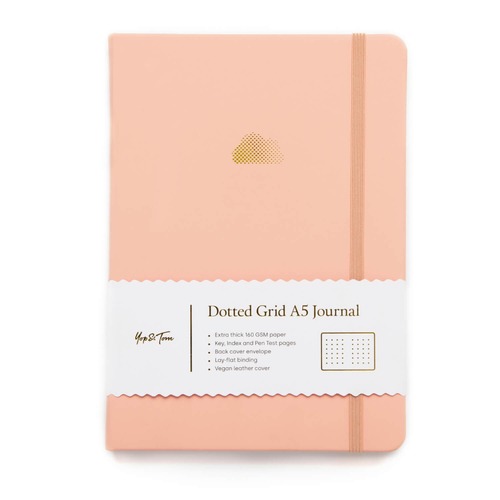 Vegan Leather A5 Dotted Notebook - Cloud