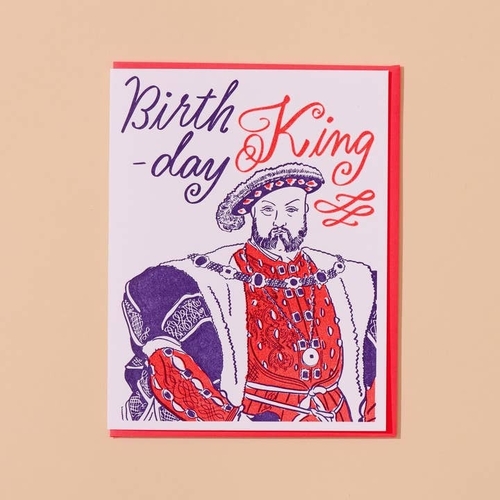 Birthday King Letterpress Card