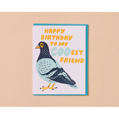 Coo Birthday Pigeon Letterpress Card