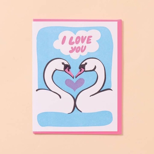 Swan Love Letterpress Card