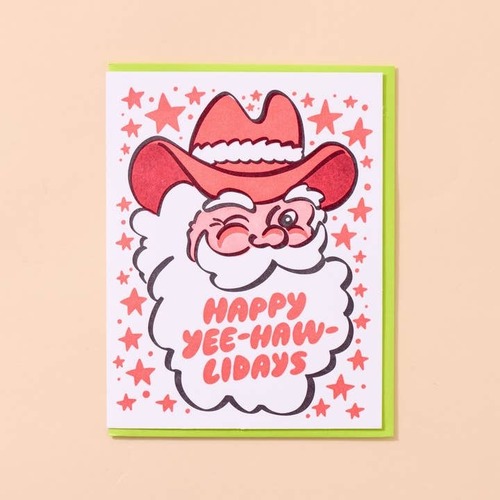 Yee-Haw-Lidays Letterpress Card