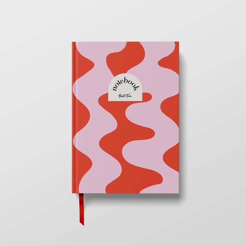 Graphic Lined Notebook - Red Ripple OOS