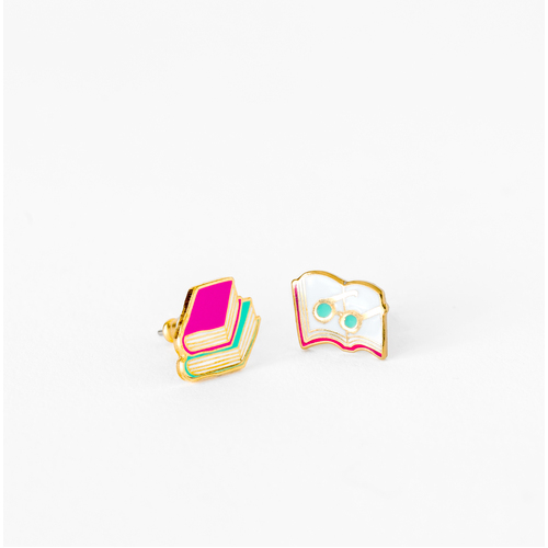 Books & Glasses Earrings