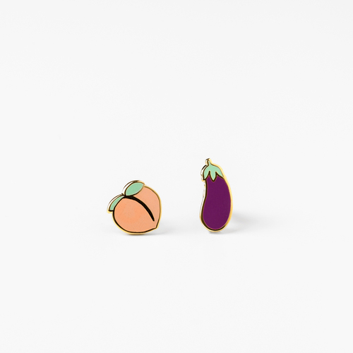 Peach & Eggplant Earrings