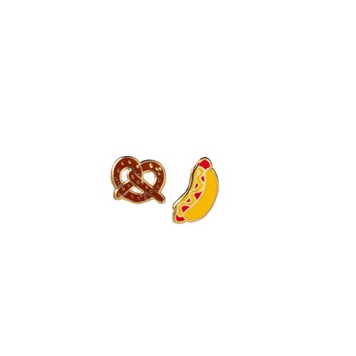 Hot Dog & Pretzel Earrings