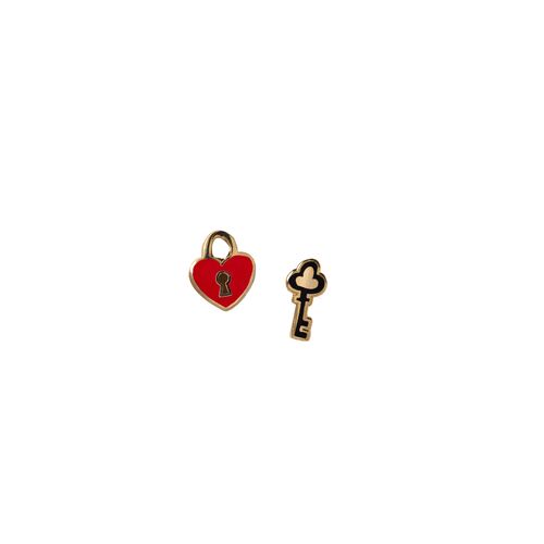 Heart Lock & Key Earrings