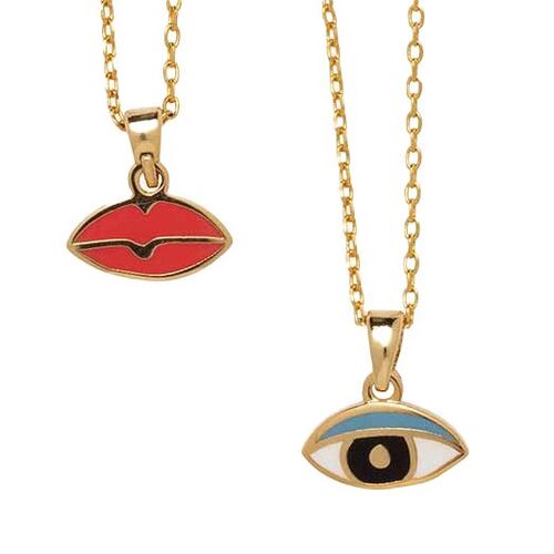 Eye & Lips 2-Sided Pendant