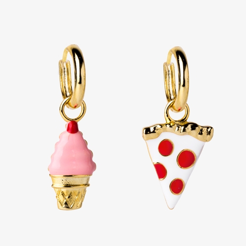 Hoop Earrings - Pizza & Ice Cream