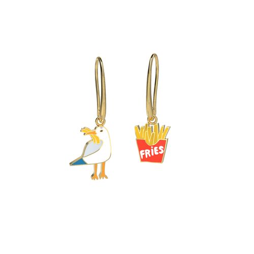 Drop Earrings - Seagull & Fries