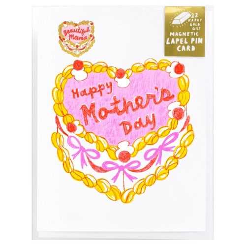 Happy Mama's Day Cake Lapel Pin & Card