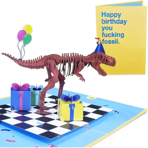 Happy Birthday Fossil 3D Pop Up Card