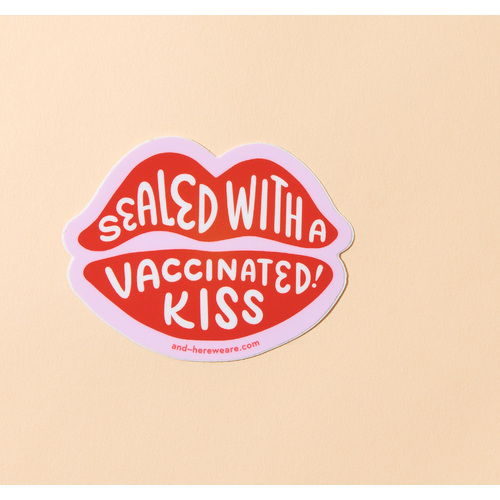Vaccinated Kiss Sticker