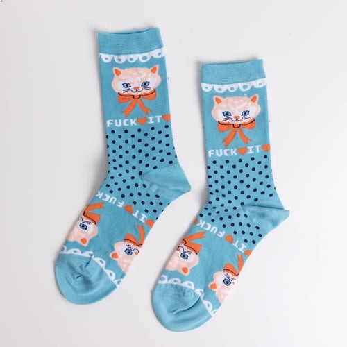 Women's Socks - F*ck It Kitty Crew