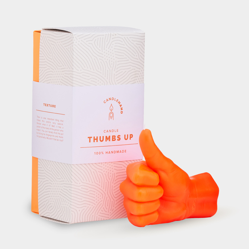 Thumbs Up Candle Hand - Neon Orange